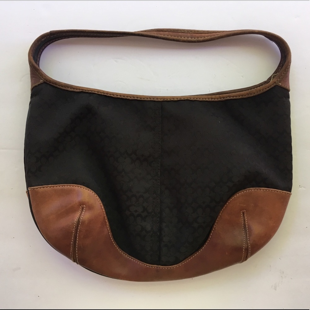 Vintage Coach Handbag Leather Black Real